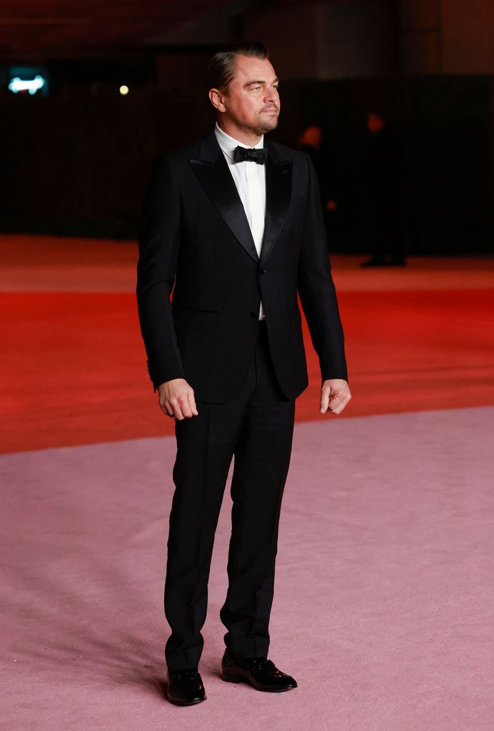 Leonardo DiCaprio looked smart in a black suit