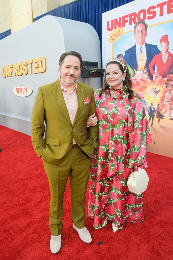 LOS ANGELES, CALIFORNIA - APRIL 30: (L-R) Ben Falcone and Melissa McCarthy attend Netflix's "Unfrosted" premiere at The Egyptian Theatre on April 30, 2024 in Los Angeles, California.  (Photo by Charley Gallay/Getty Images for Netflix)