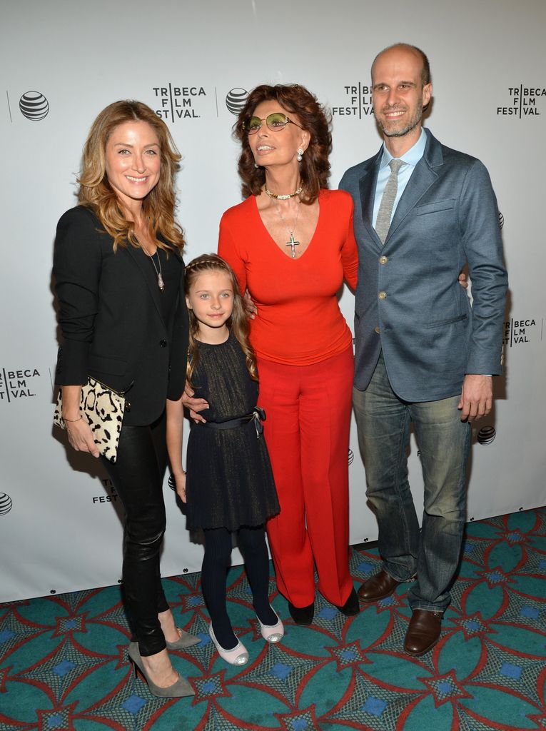 Actress Sasha Alexander, daughter Lucia Sofia Ponti, actress Sophia Loren and director Edoardo Ponti attend the Shorts Program: Soul Survivors during the 2014 Tribeca Film Festival