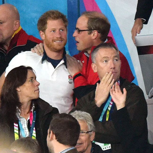 Prince Harry and Prince William at the Rugby World Cup