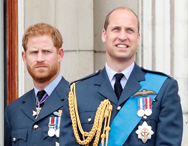 Prince Harry and William on Buckingham Palace balcony