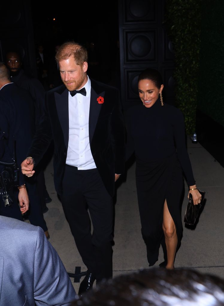 Beverly Hills, CA Prince Harry and Meghan Markle are seen leaving Kris Jenner's 70th birthday party at Jeff Bezos' home in Beverly Hills.