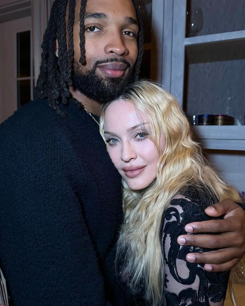 Madonna and her boyfriend Akeem Morris pose for a photo during the family's Thanksgiving, shared on Instagram