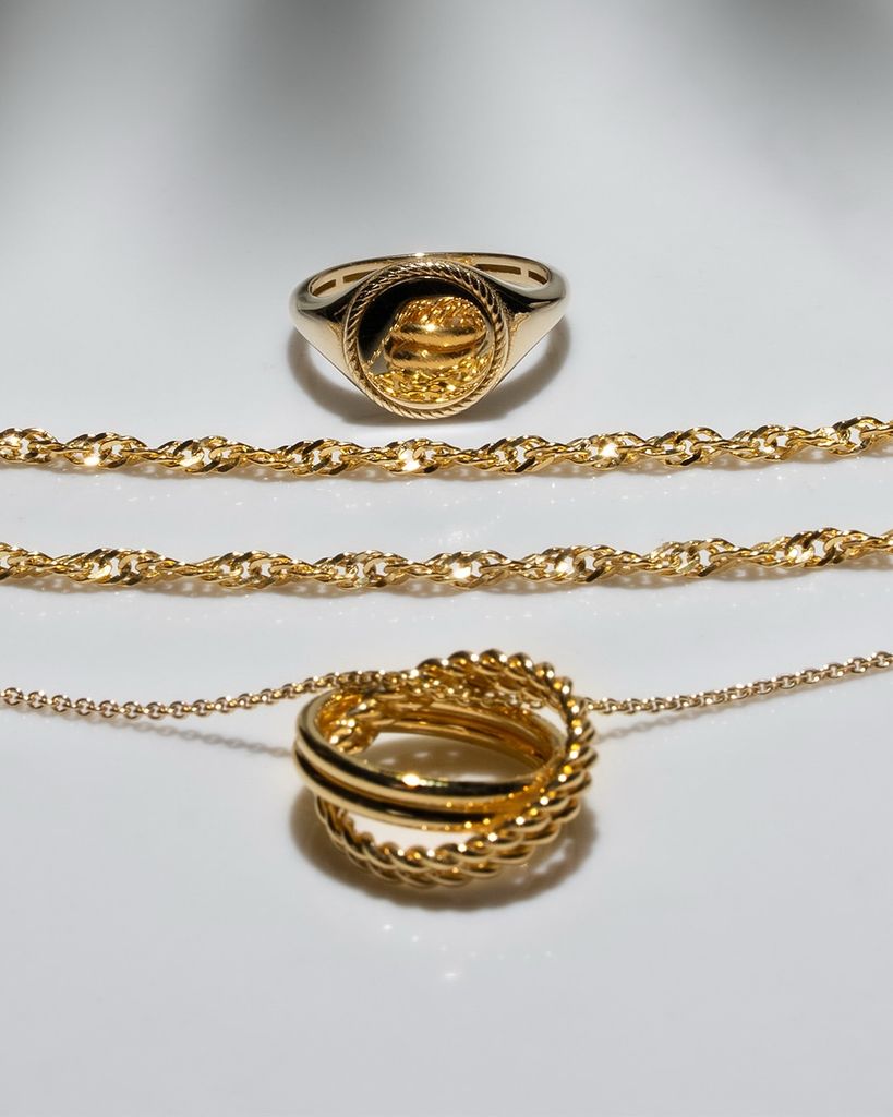 two rings and two necklaces