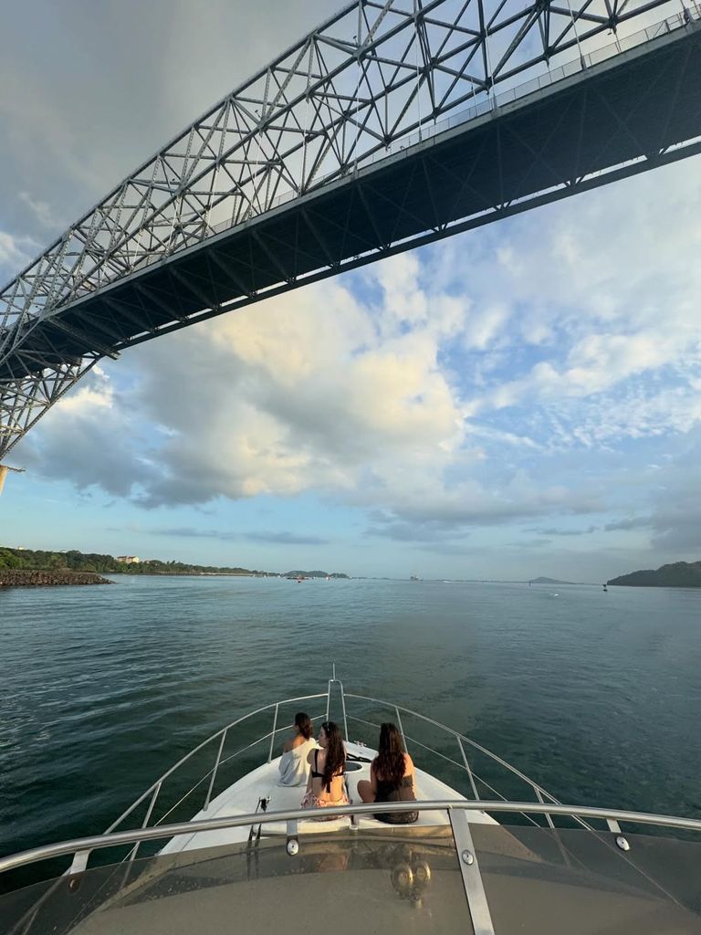 The family took a boat ride