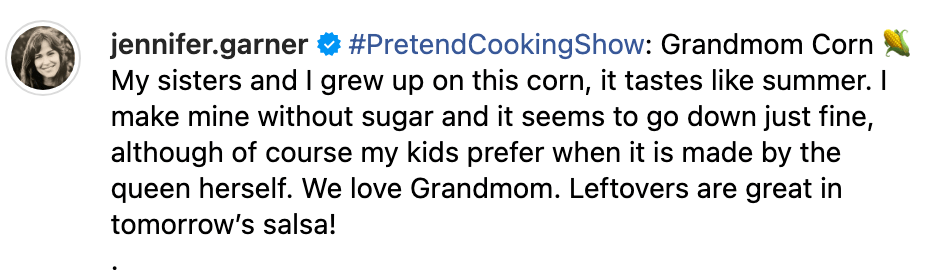 Jennifer Garner's children love their grandmother's recipe 