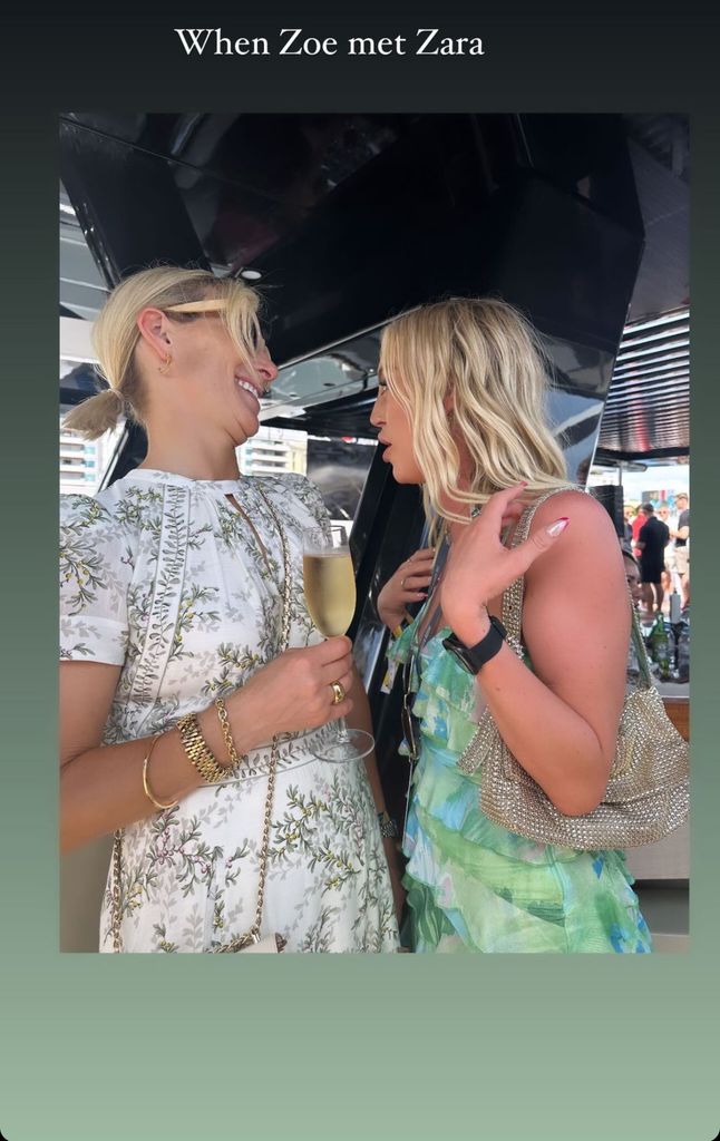 A photo of Zara Tindall and influencer Zoe Hayes