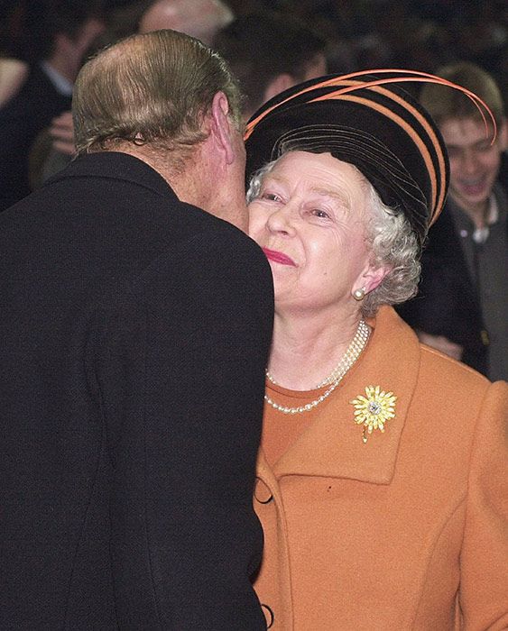 the queen prince philip kiss
