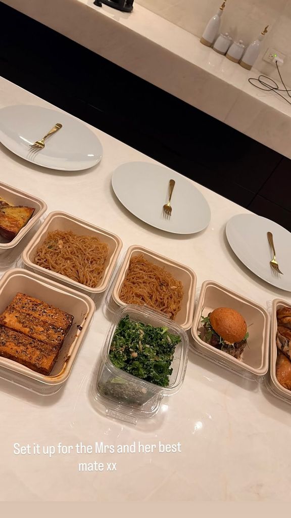 Brooklyn laid out a feast for his wife Nicola