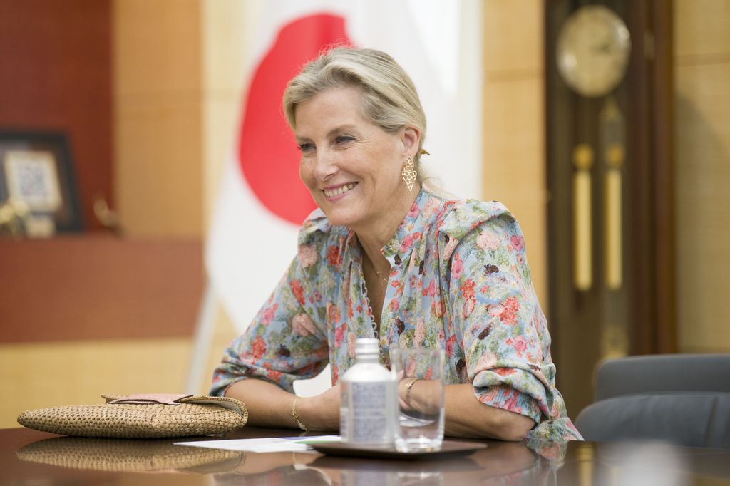 The Duchess of Edinburgh, during a meeting with Dr Chieko Asakawa, who developed the first digital braille system for Japanese and discussed her experiences of blindness at Miraikan, The National Museum of Emerging Science in Tokyo, which pioneers cutting-edge science and technology related to themes such as space, the global environment, and robotics, on day two of the royal trip to Japan. Picture date: Saturday September 20, 2025. (Photo by Jane Barlow/PA Images via Getty Images)