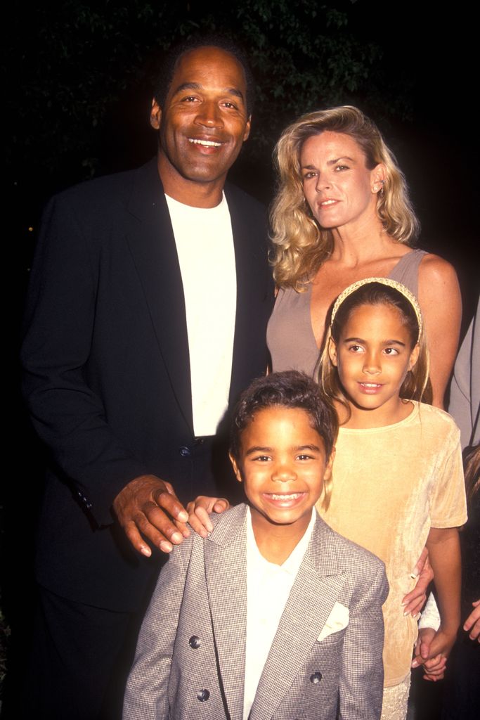 O.J. Simpson, Nicole Brown Simpson and O.J.'s children attend the Naked Gun 33 1/3 Premiere at the Paramount Pictures Studio Backlot in Hollywood, CA.