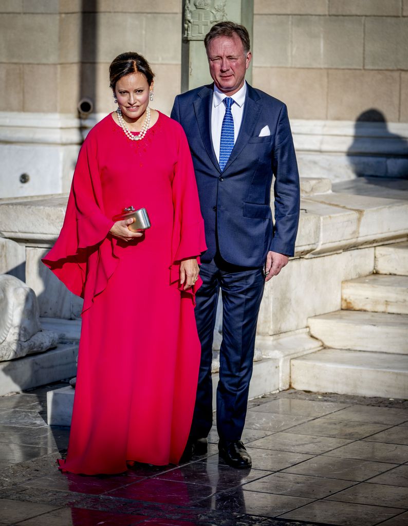 Prince Gustav (Berleburg), Princess Carina, Wedding of Princess Theodora of Greece and Matthew Kumar at the Cathedral of the Annunciation in Athens, Greece, September 28, 2024.
