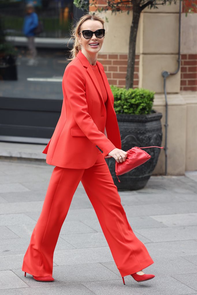 Amanda Holden red suit