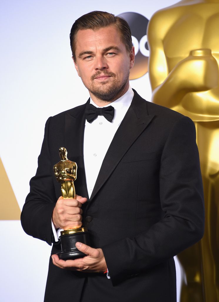 HOLLYWOOD, CA - FEBRUARY 28:  Actor Leonardo DiCaprio, winner of Best Actor for 'The Revenant,' poses in the press room during the 88th Annual Academy Awards at Loews Hollywood Hotel on February 28, 2016 in Hollywood, California.  (Photo by Jason Merritt/Getty Images)