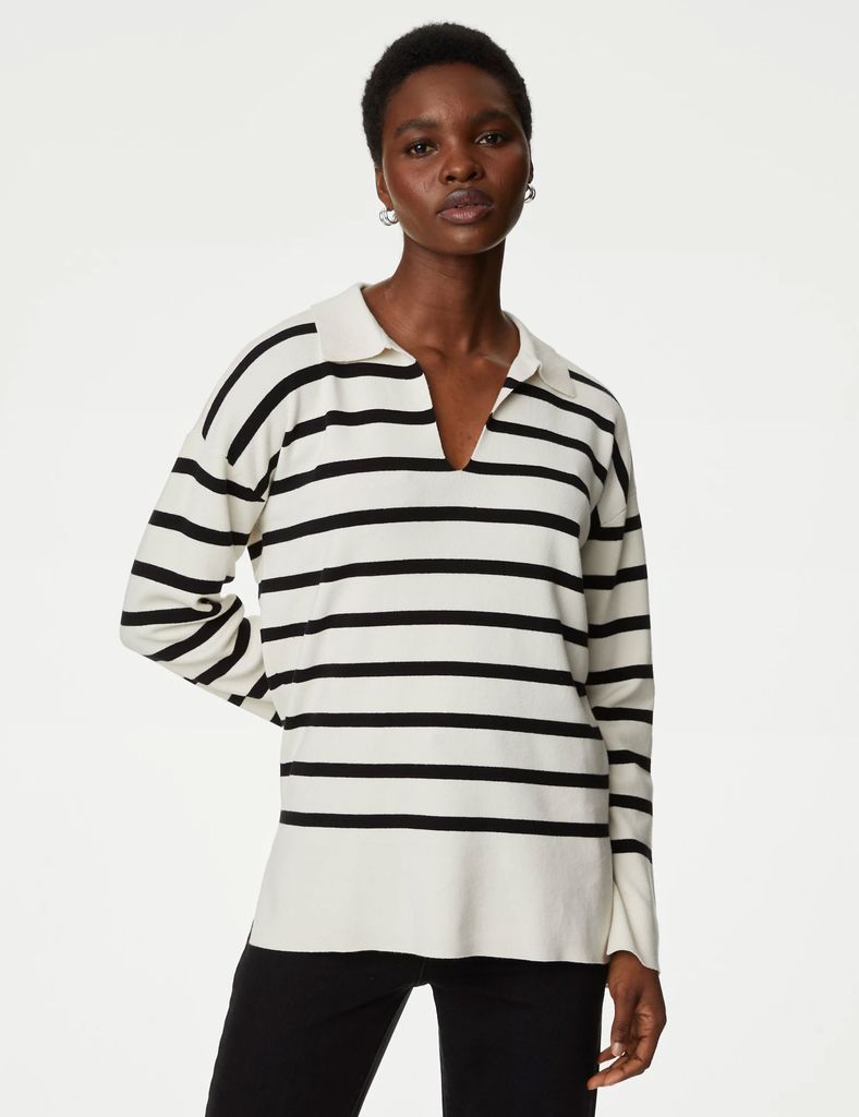 M&S Striped Collar Sweater