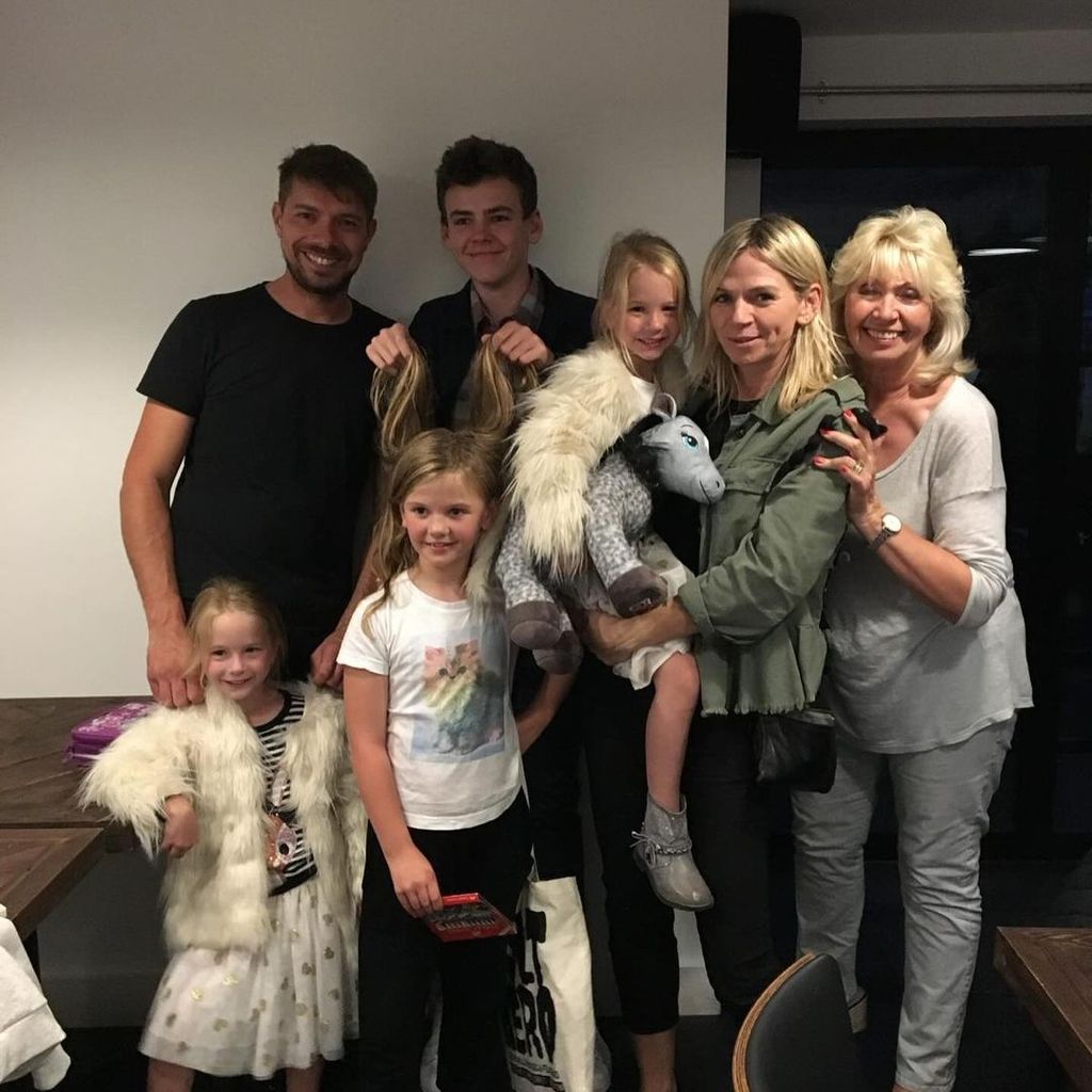 Zoe Ball with her mother and children