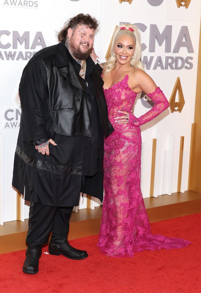 Jelly Roll and Bunnie Xo attend The 56th Annual CMA Awards at Bridgestone Arena on November 09, 2022 i