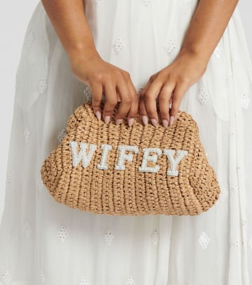 South Beach Tan Raffia Wifey Clutch Bag