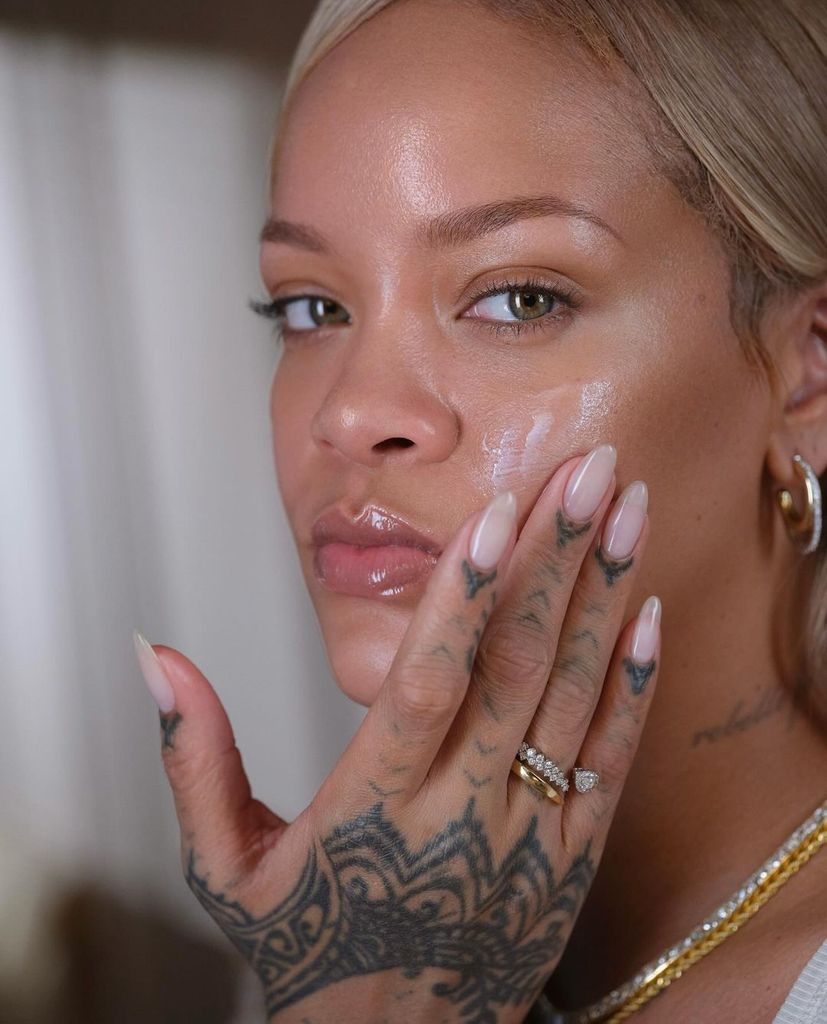 Rihanna promotes Fenty Skin