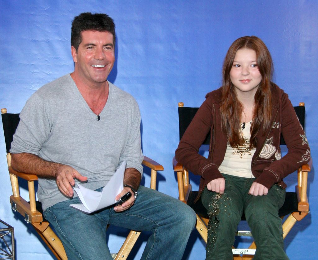 Simon Cowell and Bianca Ryan, winner of the first season of America's Got Talent, 2006