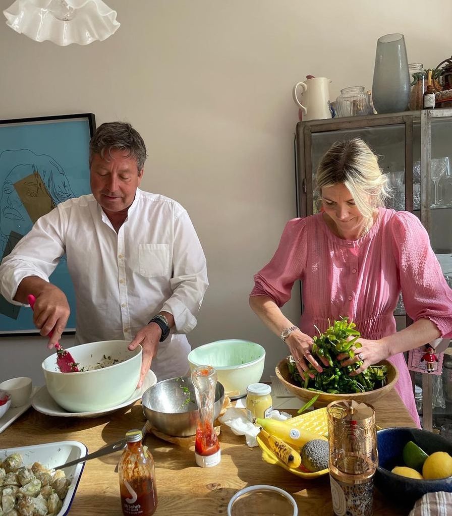 John Torode cooking at home with wife Lisa Faulkner 