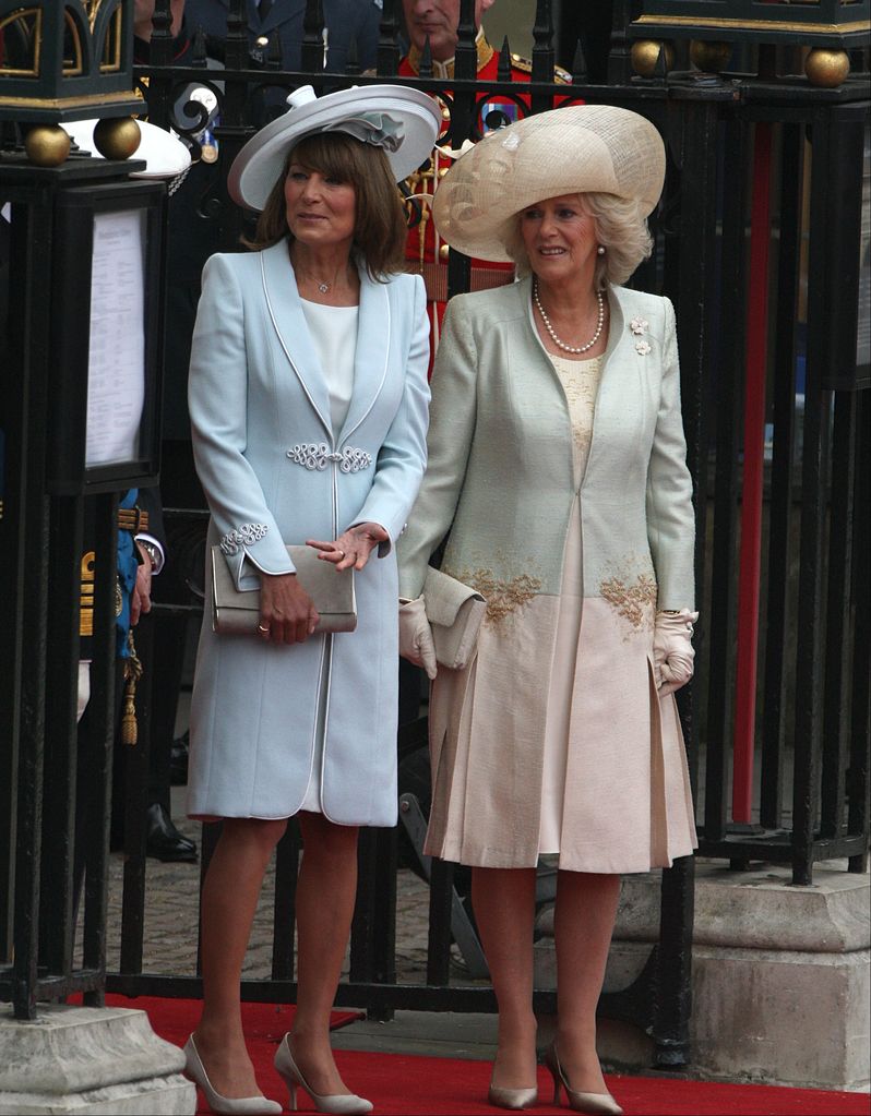 Queen Camilla and Carole Middleton at Prince William and Princess Kate's wedding in 2011