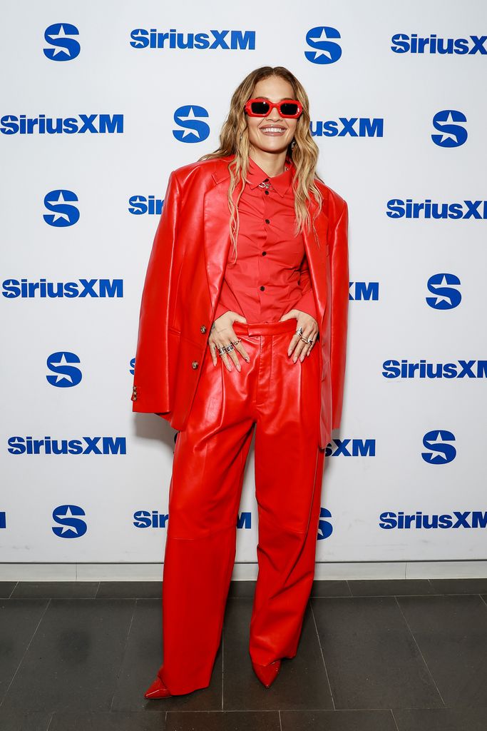 Rita Ora visits SiriusXM studios on July 08, 2024 in New York City. (Photo by Jason Mendez/Getty Images)