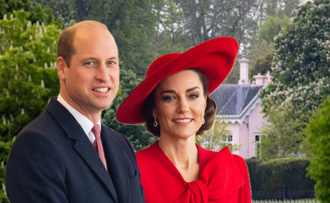 prince william and kate middleton superimposed in front of adelaide cottage