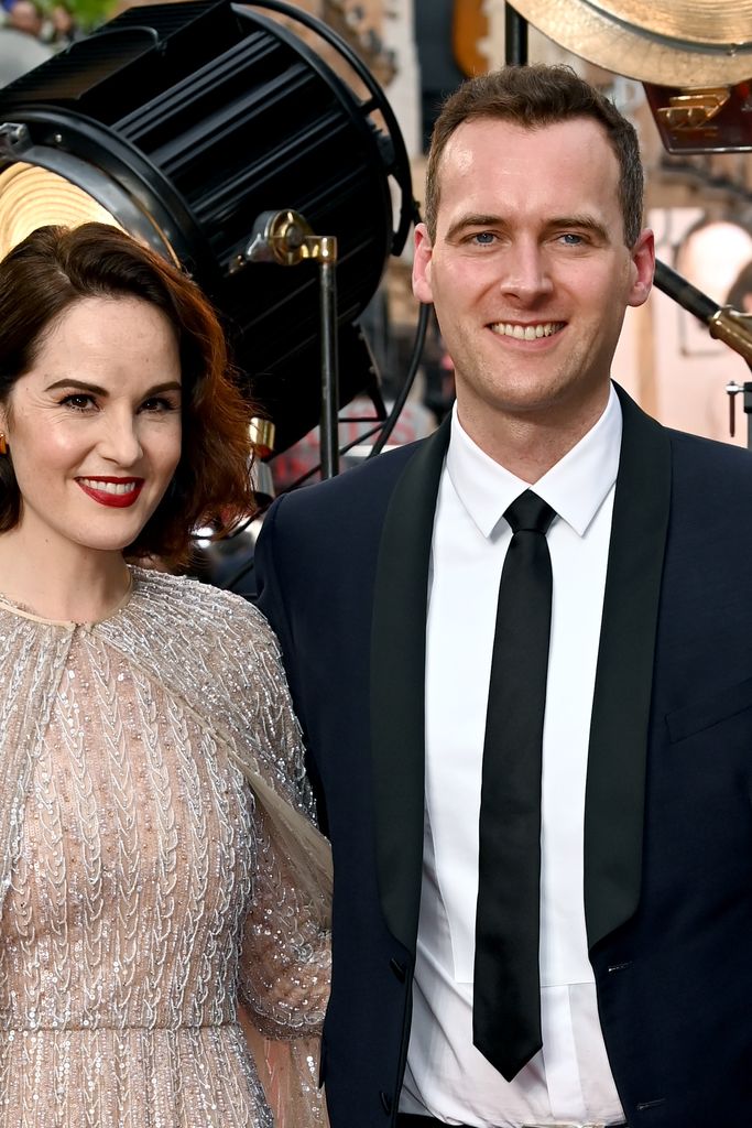 Michelle Dockery and Jasper Waller-Bridge attend the World Premiere of "Downton Abbey: A New Era" at Cineworld Leicester Square on April 25, 2022 in London, England