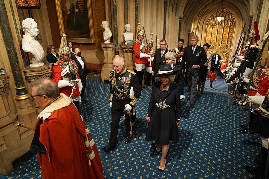 charles and camilla walk into parliament