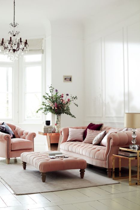 15 DFS blush sofa