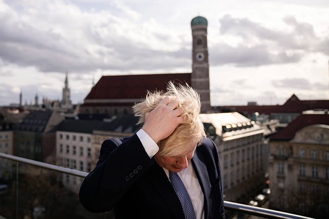 Boris Johnson ruffling his hair