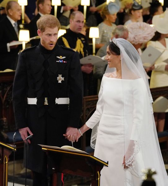 Prince Harry and Meghan Markle at the altar