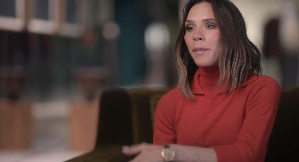 Victoria Beckham red collared knit