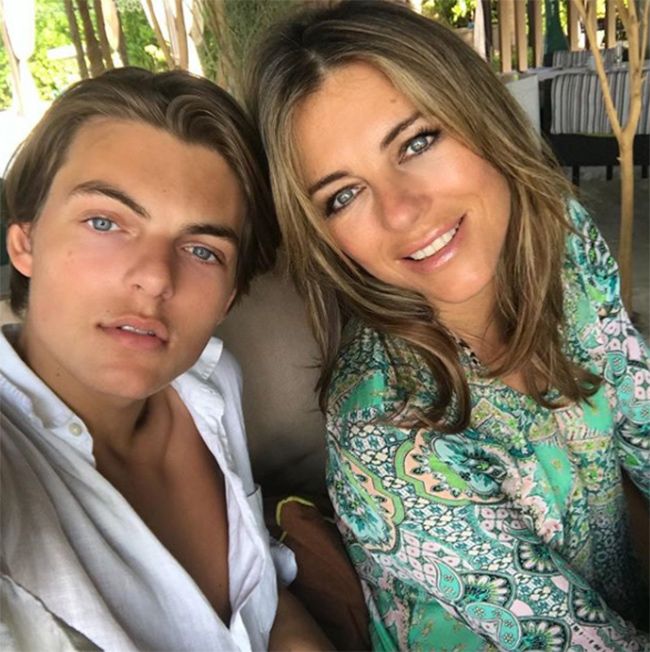 elizabeth hurley and son damian in maldives on instagram