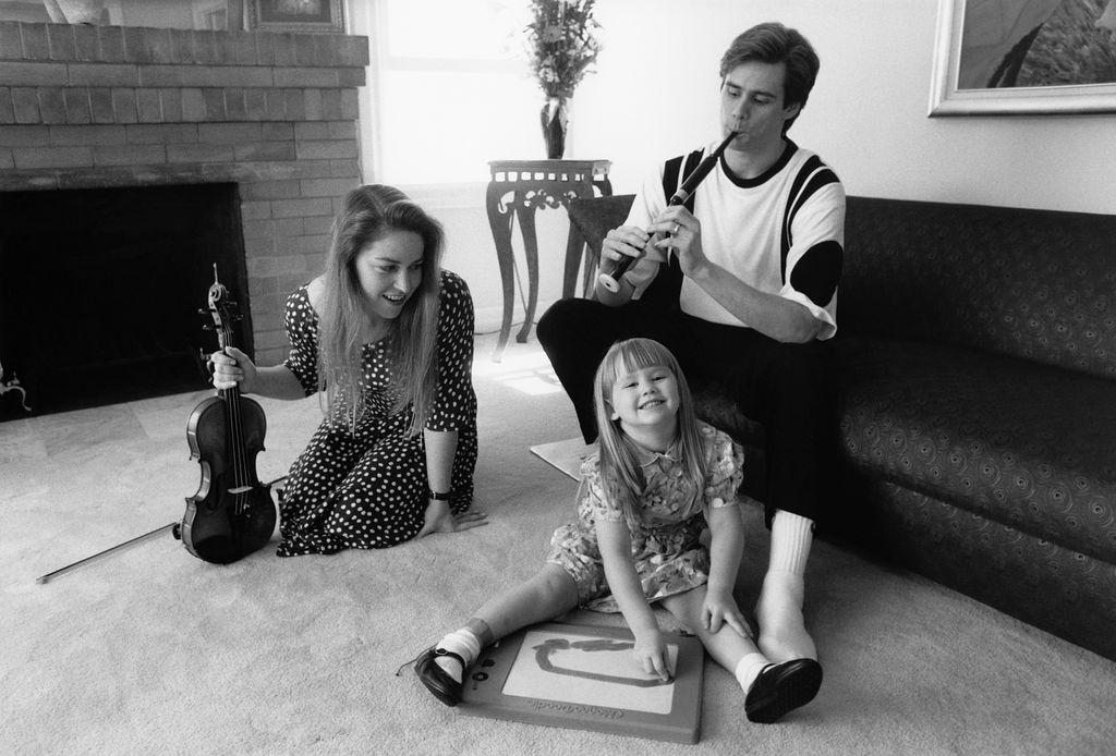 Jim Carrey at home with his wife Melissa and daughter Jane