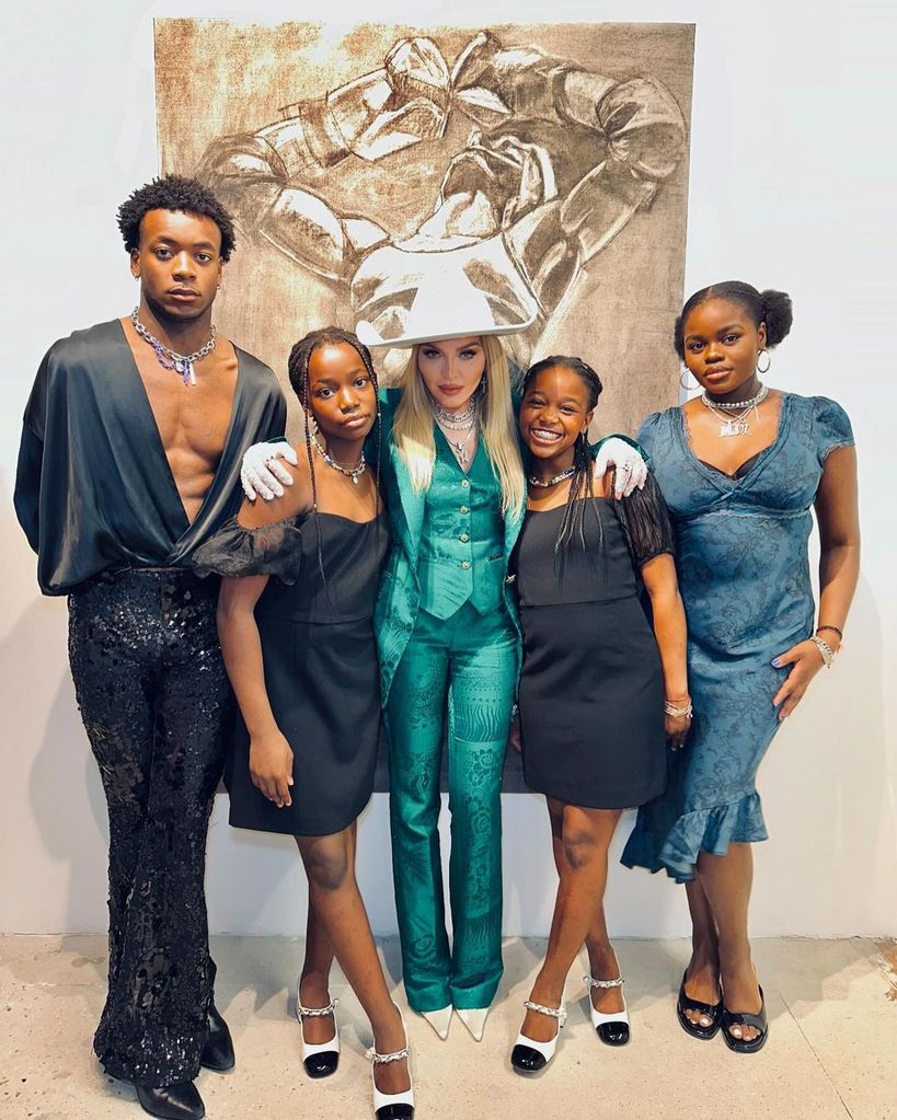 Madonna with daughters Stella, Mercy and Estere and son David 