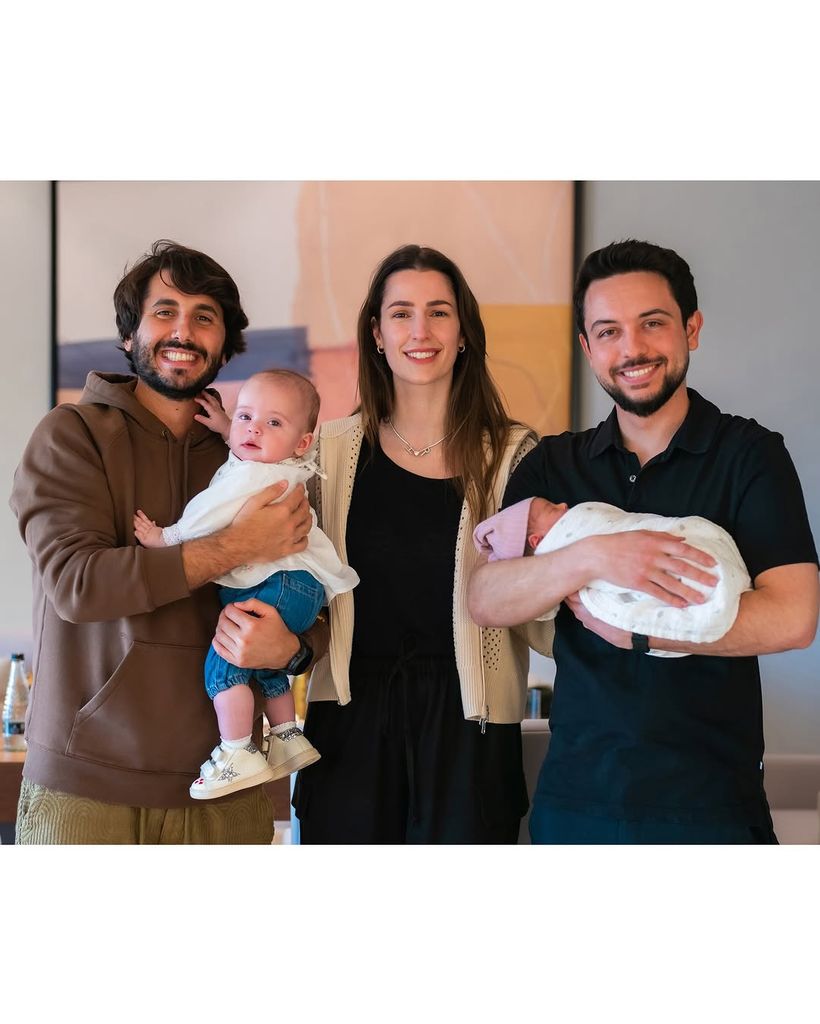 Princess Iman makeup-free with Princess Iman, Crown Prince Hussein and Amina