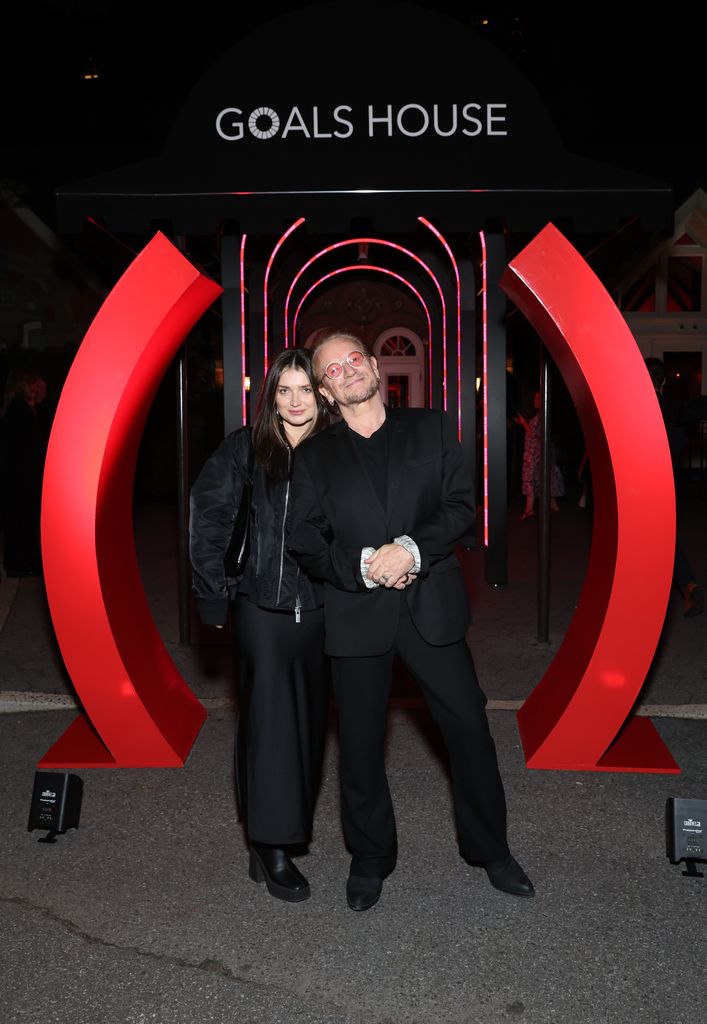 Eve Hewson and Bono attend The (RED) Nightcap at Goals House with Brian Moynihan, Phoebe Robinson & guests, to celebrate the partners and people that have made it possible for (RED) to deliver more than $700 million to the fight against AIDS and COVID, helping more than 245 million people