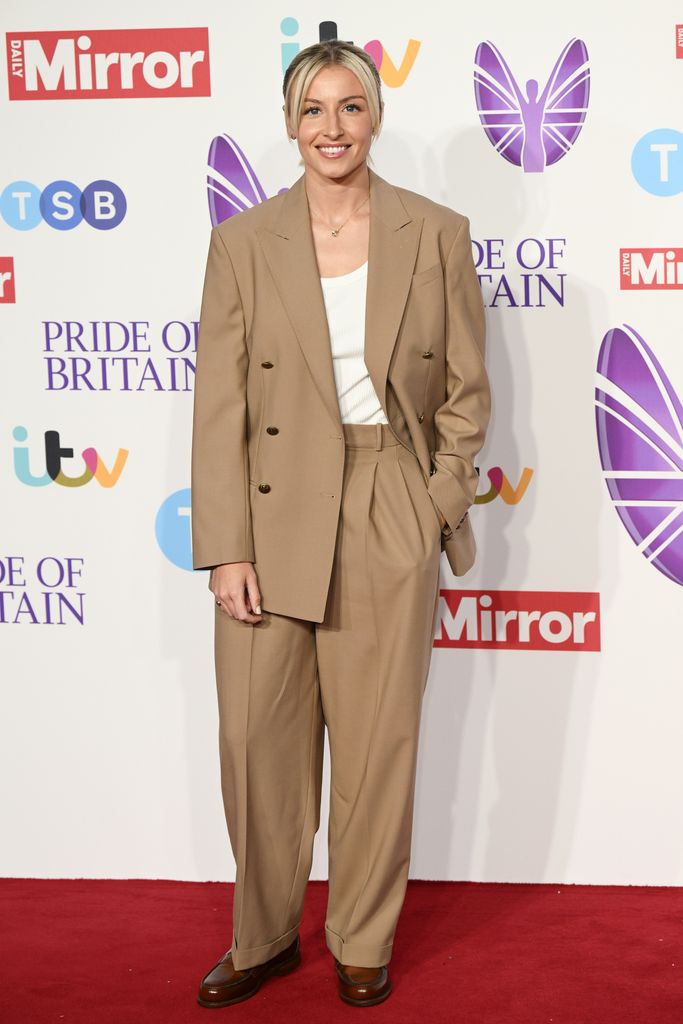 LONDON, ENGLAND - OCTOBER 08: Leah Williamson arrives at the Pride Of Britain Awards 2023 at Grosvenor House on October 08, 2023 in London, England.