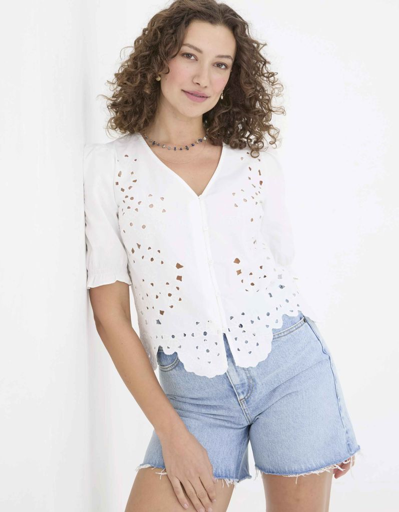 Fatface broderie anglaise blouse