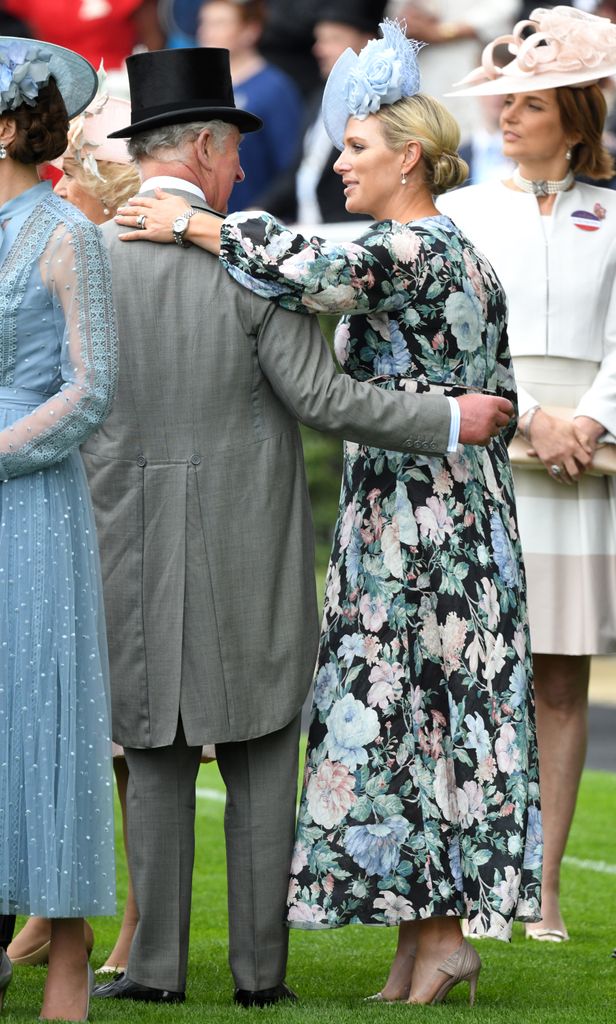 Zara Tindall put her arms around her uncle Charles at Royal Ascot in 2019