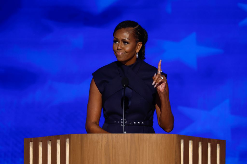 Former first lady Michelle Obama was among those who spoke at the 2024 DNC