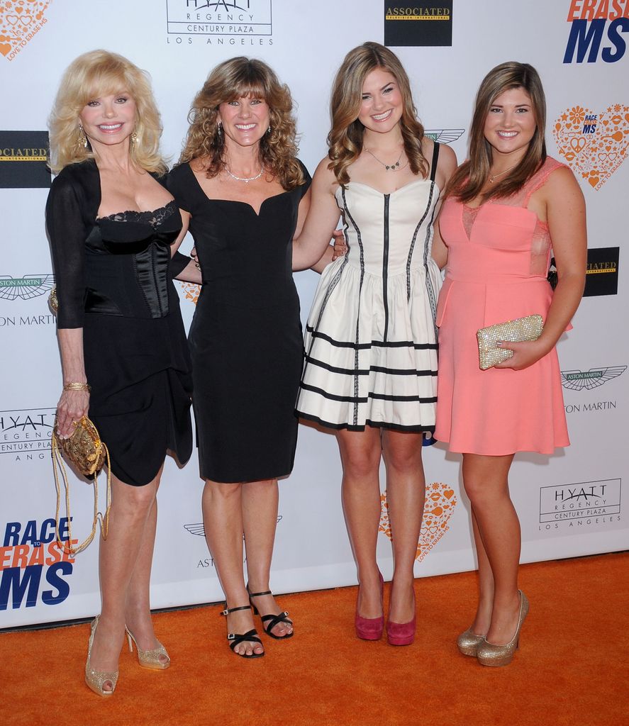 Actress Loni Anderson, daughter Deidra Hoffman, granddaughters McKenzie Hoffman and Megan Hoffman arrive at the 21st Annual Race To Erase MS Gala