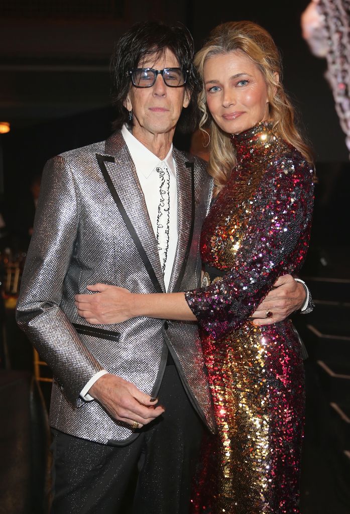 Inductee Ric Ocasek of The Cars and Paulina Porizkova attend 33rd Annual Rock & Roll Hall of Fame Induction Ceremony at Public Auditorium on April 14, 2018 in Cleveland, Ohio