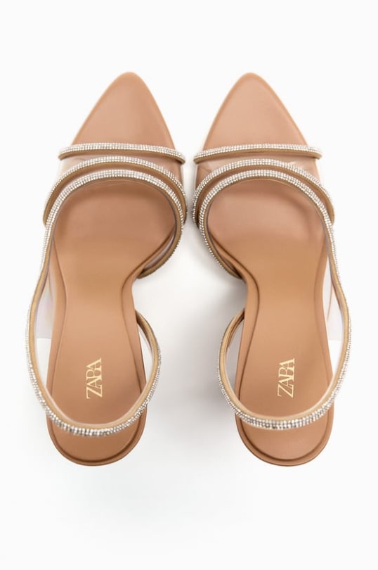 Zara rhinestone heels