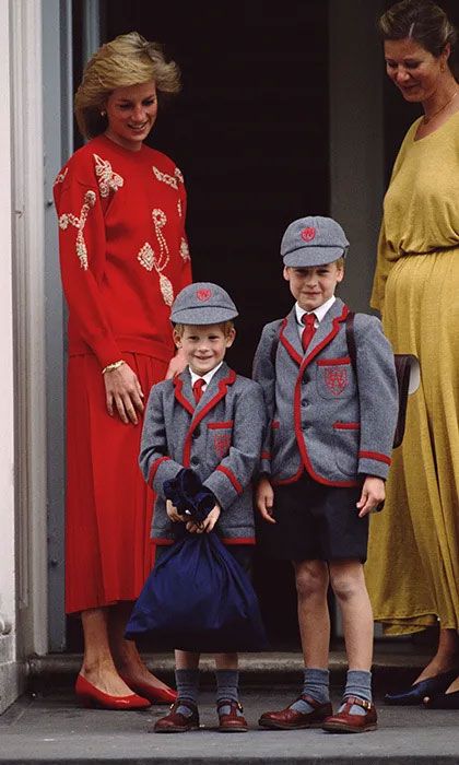 Prince Harrys first day school in 1989