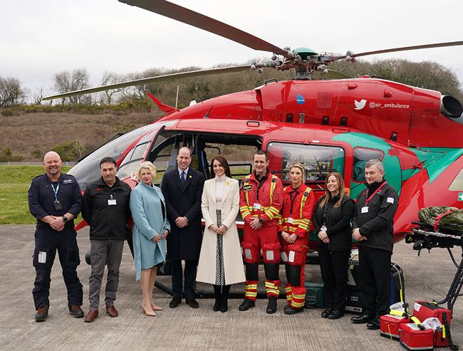 Prince and Princess of Wales visit Wales Air Ambulance