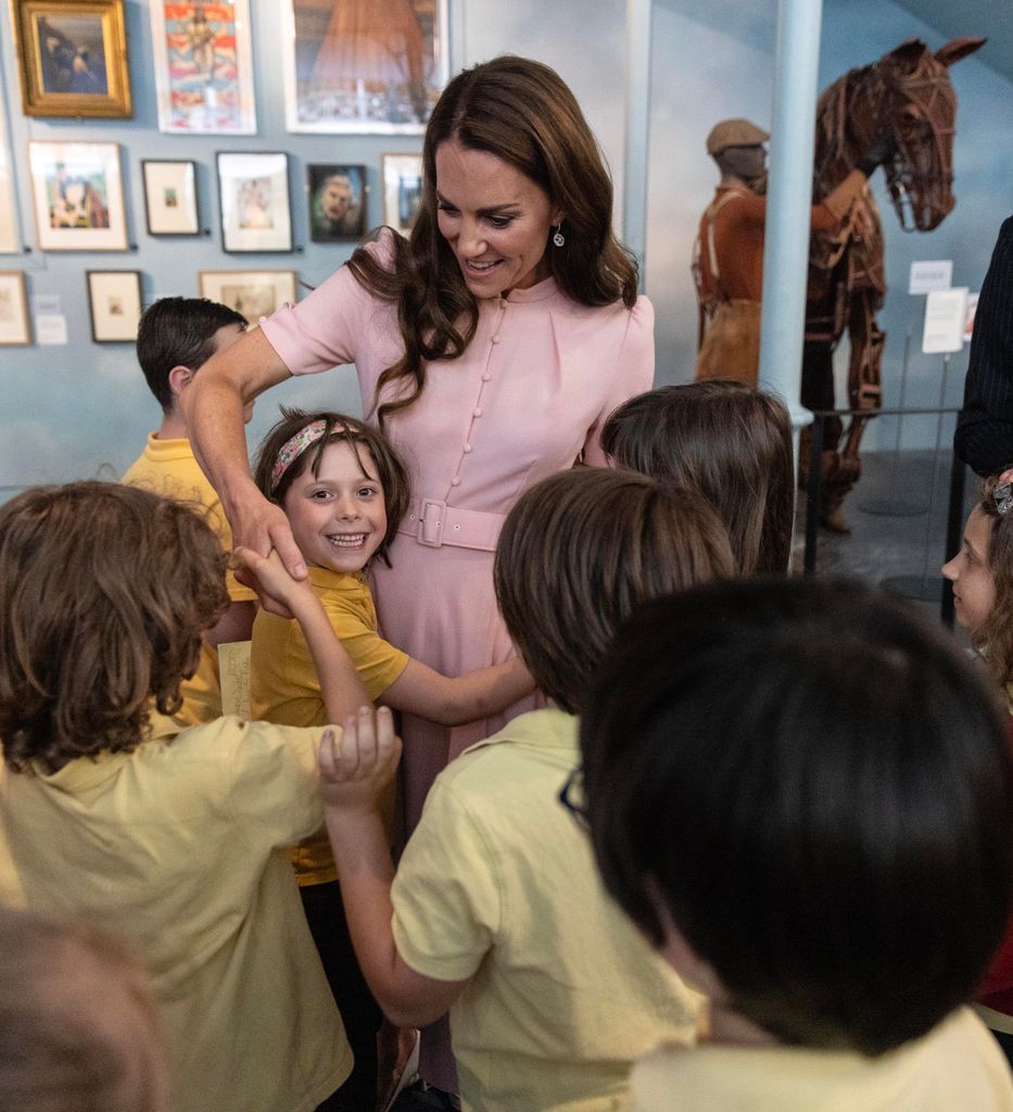 Kate Middleton hugged by schoolchildren at Young V&A