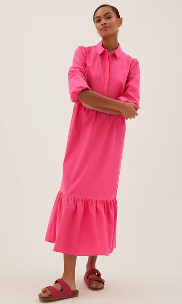 pink shirt dress